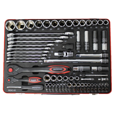 Smoos Tools Pipenøkkelsett 82 Deler 1/4-1/2" Stål Koffert