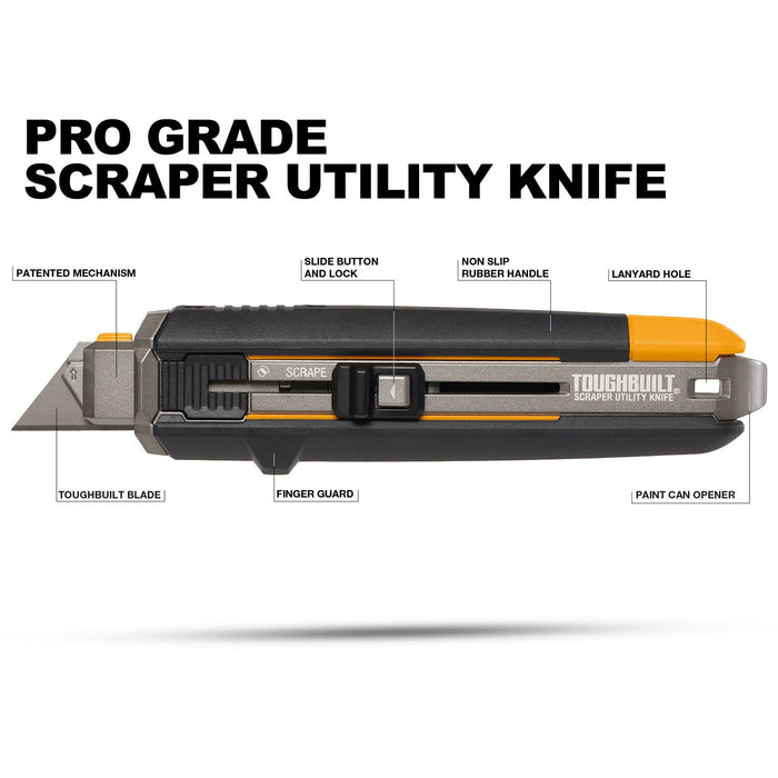 ToughBuilt - Scraper Utility Knife + 5 Blades