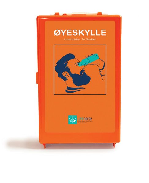 Øyeskylleboks inkl 2FL 500 ml m/oppheng | Cederroth | Cederroth, Førstehjelp, Refill og løse varer, Verneutstyr og førstehjelp