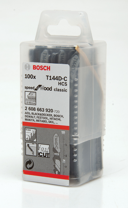 Bosch Stikksagblad T144D 100pk. | Bosch | Bosch, Maskin tilbehør, Stikksagblad tre og metall, Stikksagblader