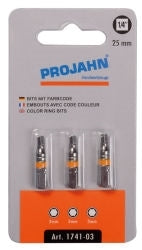 Projahn bits Rett 3 x25mm farget 3pk | Projahn | Håndverktøy, Løse bits, Projahn, Skrutrekkere og bits