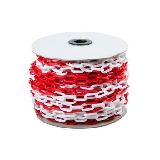 Plastkjetting rød-hvit 8mmx25m | Gis | Anlegg- og byggeplassutstyr, Gis, Gjerder og sikring