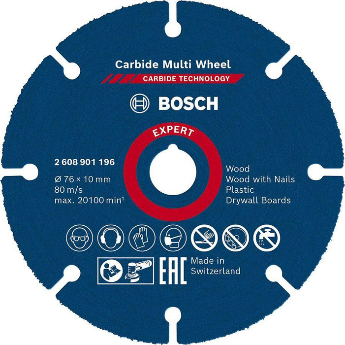 Bosch KAPPESKIVE MULTIWHEEL 76X10MM HM | Bosch | Bosch, Kutte- og slipeskiver, Maskin tilbehør, Stål - kapp og slip