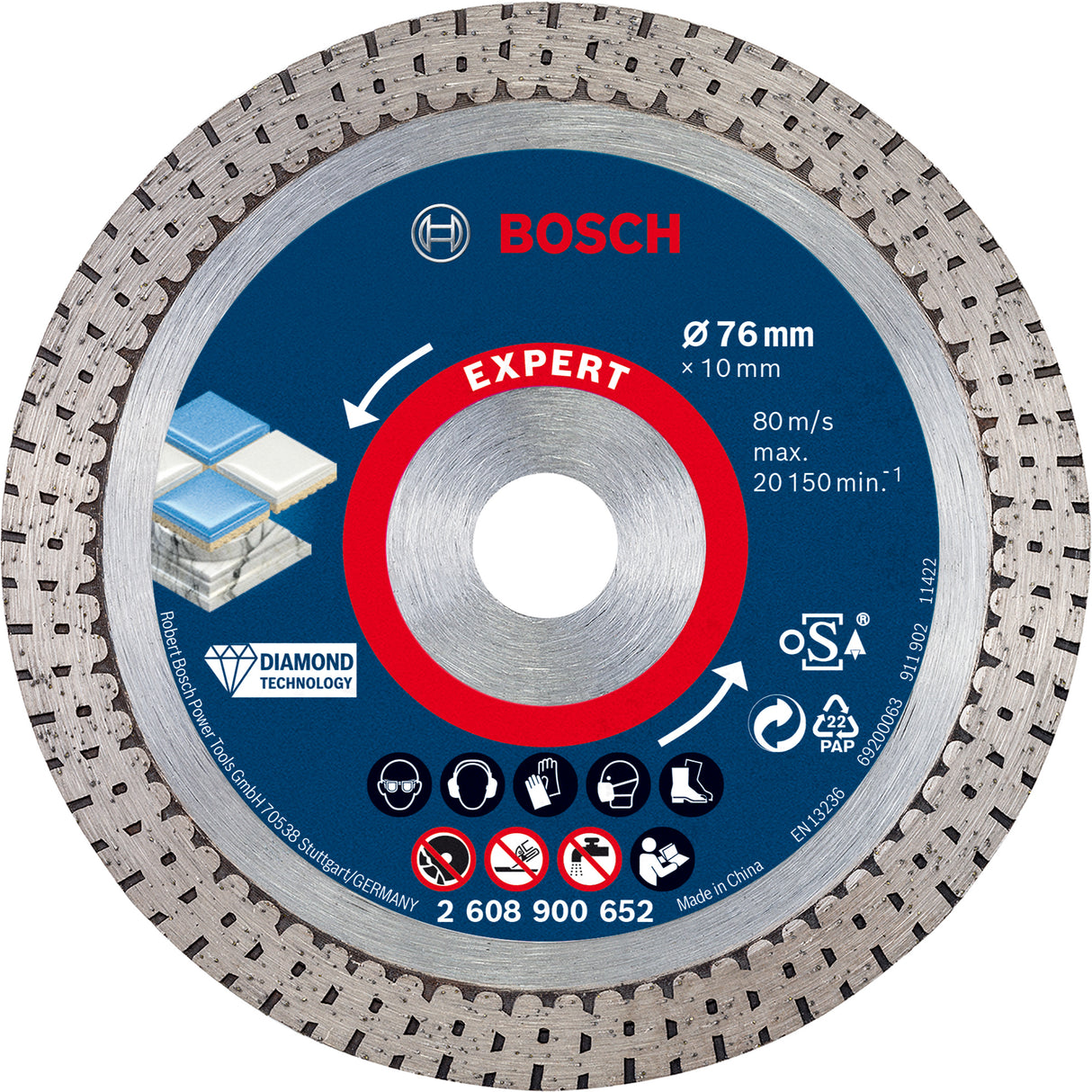 Bosch Diamantskive Hardceramic 76 Mm