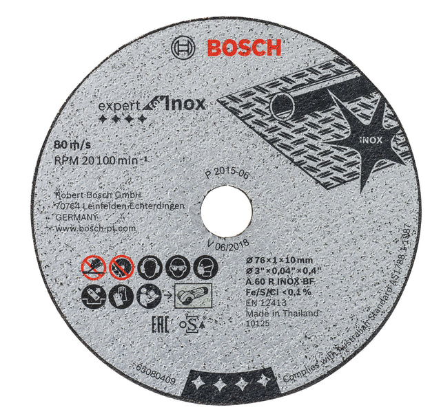 Bosch Kappeskive Inox Gws12 76X1X10 Mm