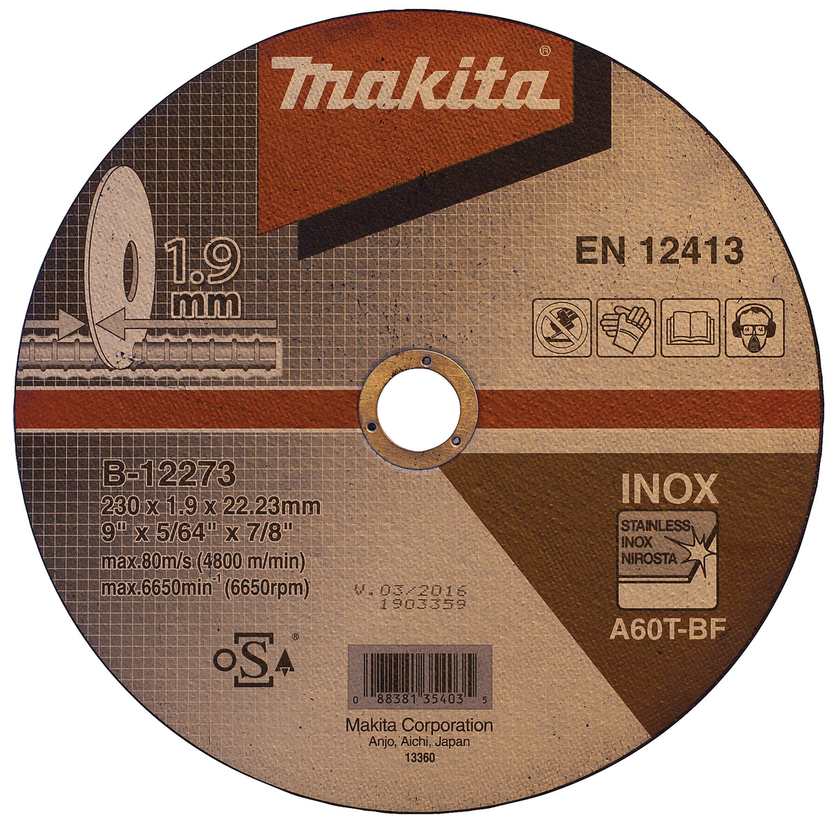 Makita Kappeskive Til Metall 230X1,9 Mm