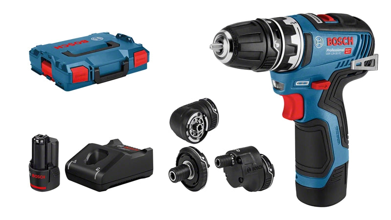 Bosch Drill GSR 12V-35FC 2X3,0AH M/4 FORSATSER L- | Bosch | Bosch, Elektroverktøy, Skrumaskiner og slagskrutrekkere